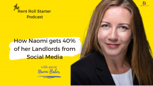 Photo of a woman with the words: How Naomi gets 40% of her landlords from Social Media